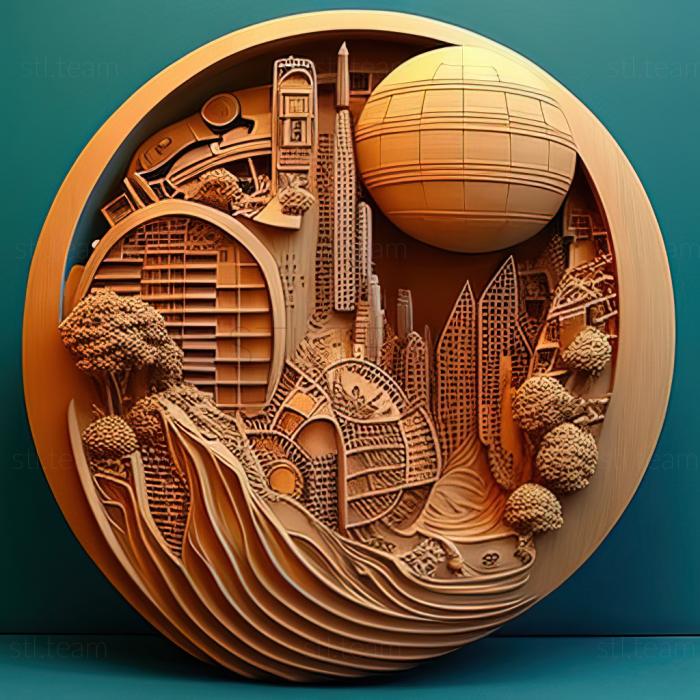 3D модель Санкт-соларпанк город (STL)